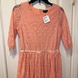 ava and yelly Pink Lace Dress